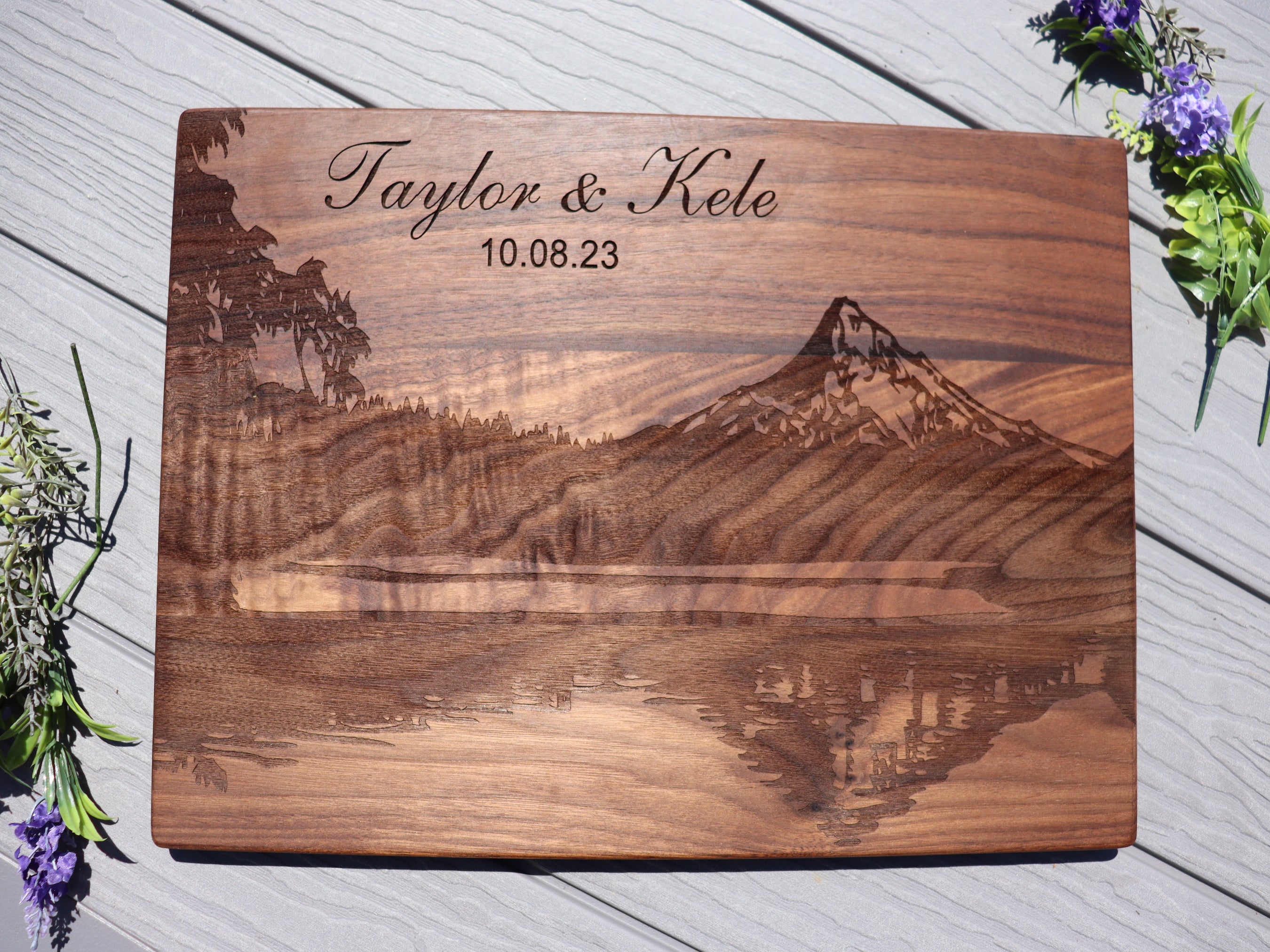Board, Cutting Board, Wood Cutting Board, Wedding Present, Personalized Cutting Board, Wedding Gift, Custom Board Mountain
