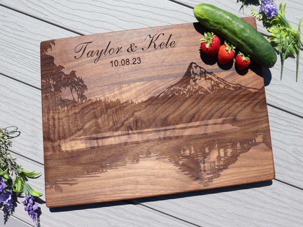 Board, Cutting Board, Wood Cutting Board, Wedding Present, Personalized Cutting Board, Wedding Gift, Custom Board Mountain