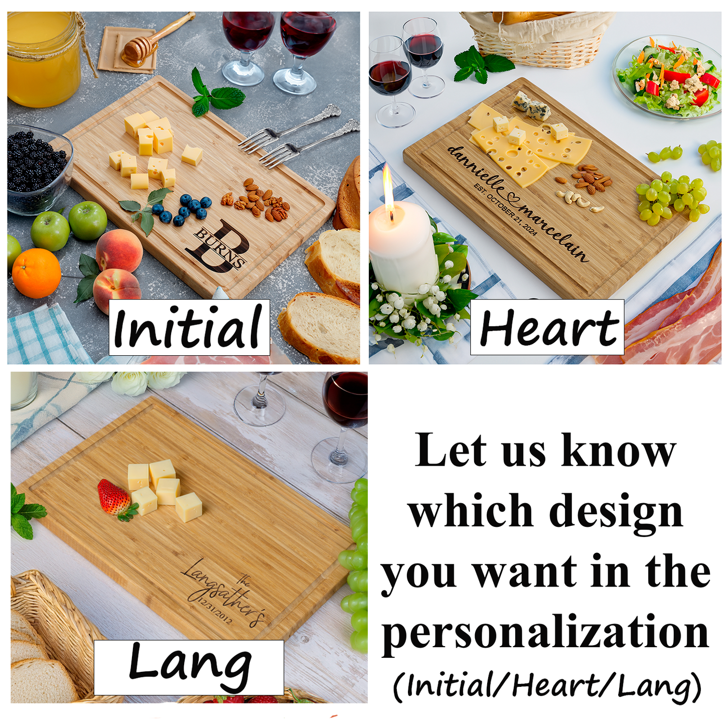 Personalized Bamboo Cutting Board - Engraved Cutting Board, Custom Cutting Board, Wedding Gift, Housewarming Gift, Anniversary Gift, Closing Gift P (Copy)