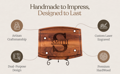 Custom Cutting Board - Personalized Charcuterie Board, Wedding Gift, Engagement Gift, Housewarming Gift, Anniversary Gift for Couple, Retirement Gift