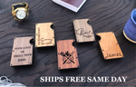 Custom Wooden Wallet, Personalized Card Holder Money Clip, Groomsmen Gifts, Christmas Gifts Proposal, Corporate Fathers Day Gifts for DAD