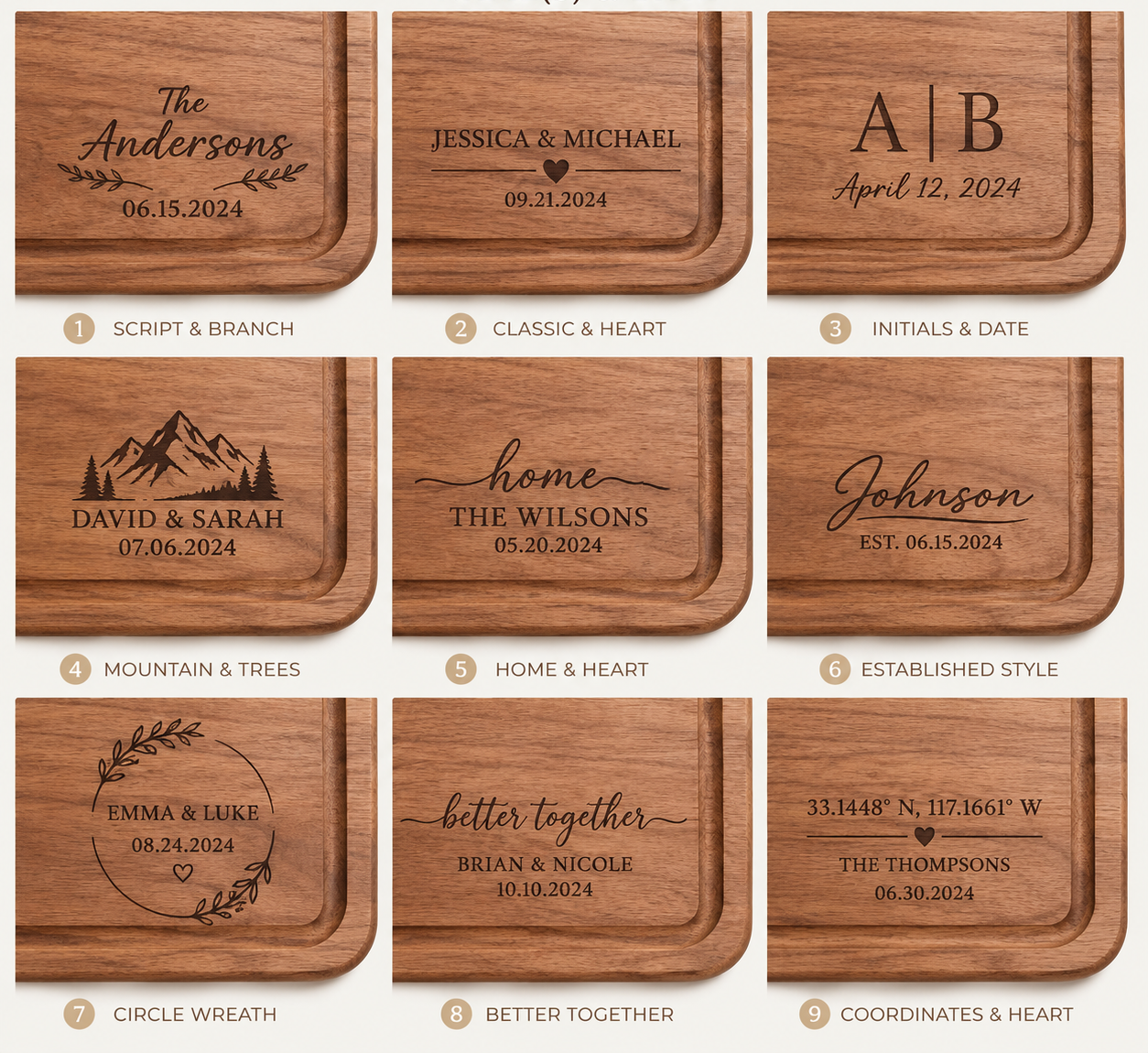 Heart: Personalized Cutting Board – Gift for Husband & Wife