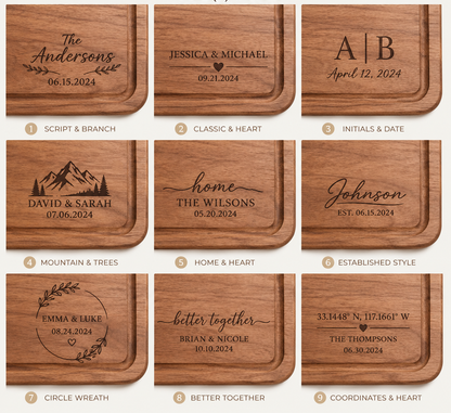 Heart: Personalized Cutting Board – Gift for Husband & Wife