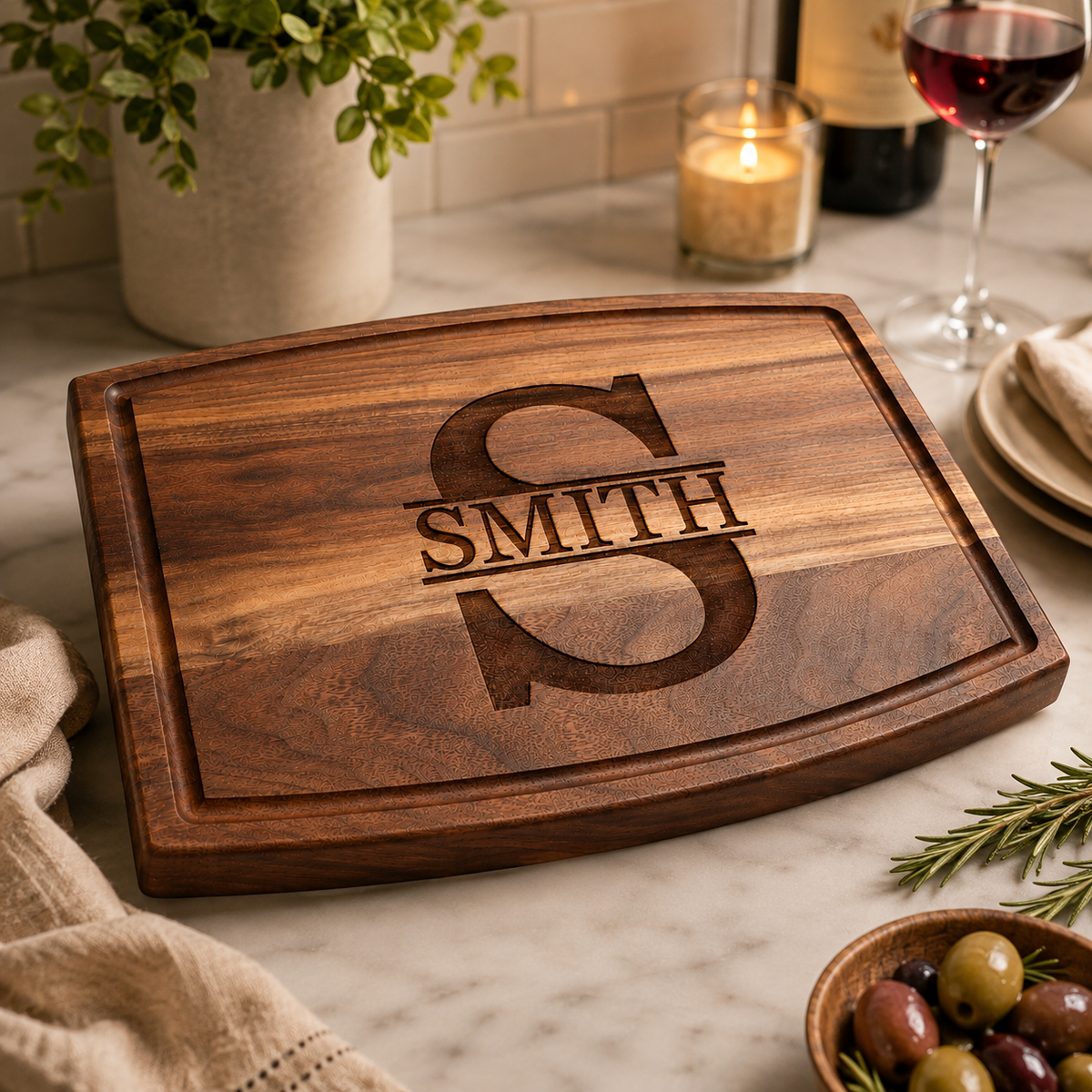 Personalized wood Board Cutting Board, Wedding and housewarming gift