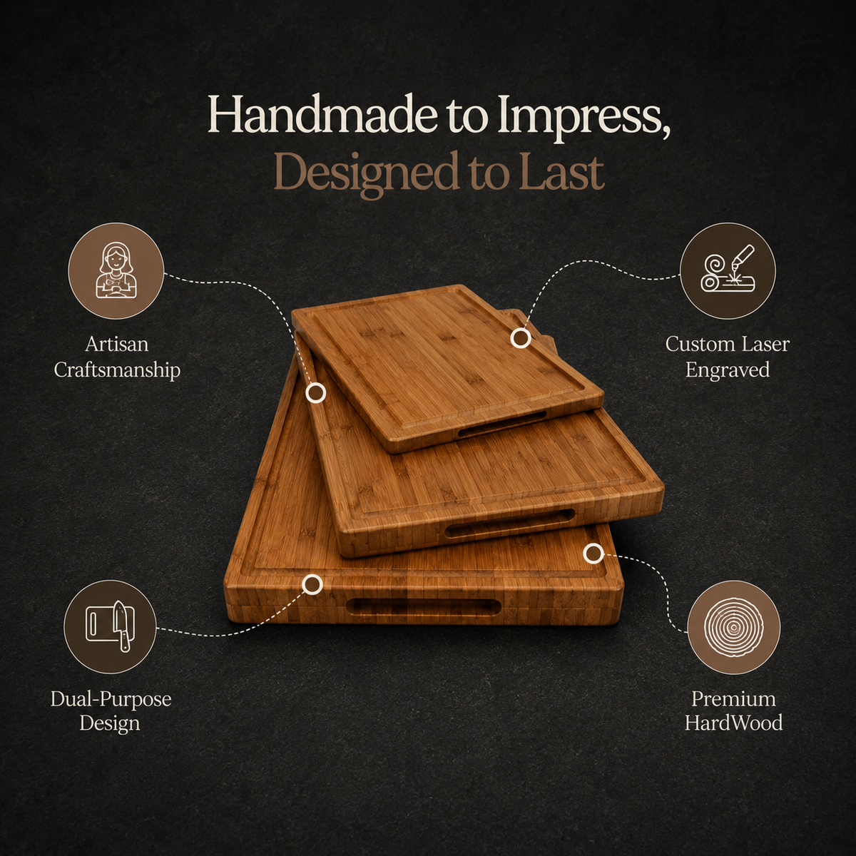 Bamboo Personalized Cutting Board - Engraved Cutting Board, Custom Cutting Board, Wedding Gift, Housewarming Gift, Anniversary Gift, Closing Gift P (Copy)