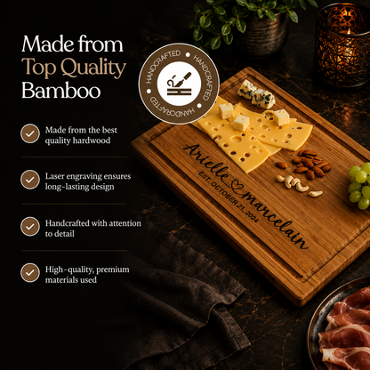 Bamboo Personalized Cutting Board - Engraved Cutting Board, Custom Cutting Board, Wedding Gift, Housewarming Gift, Anniversary Gift, Closing Gift P (Copy)