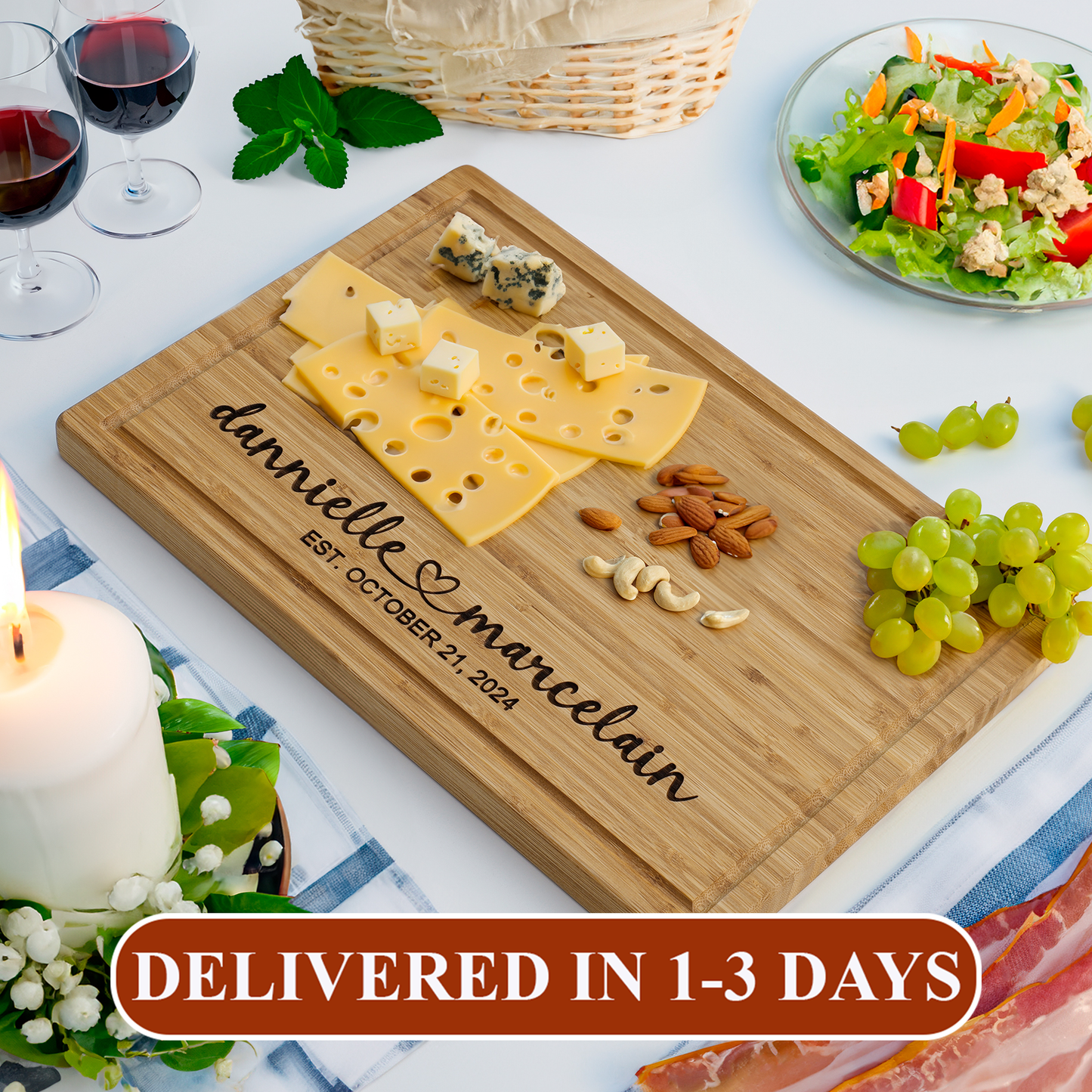 Personalized Bamboo Cutting Board - Engraved Cutting Board, Custom Cutting Board, Wedding Gift, Housewarming Gift, Anniversary Gift, Closing Gift P (Copy)