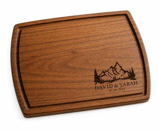 The mountain: Personalized Wood Cutting Board – Unique Anniversary Gift