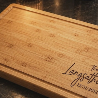 Bamboo Personalized Cutting Board - Engraved Cutting Board, Custom Cutting Board, Wedding Gift, Housewarming Gift, Anniversary Gift, Closing Gift P (Copy)