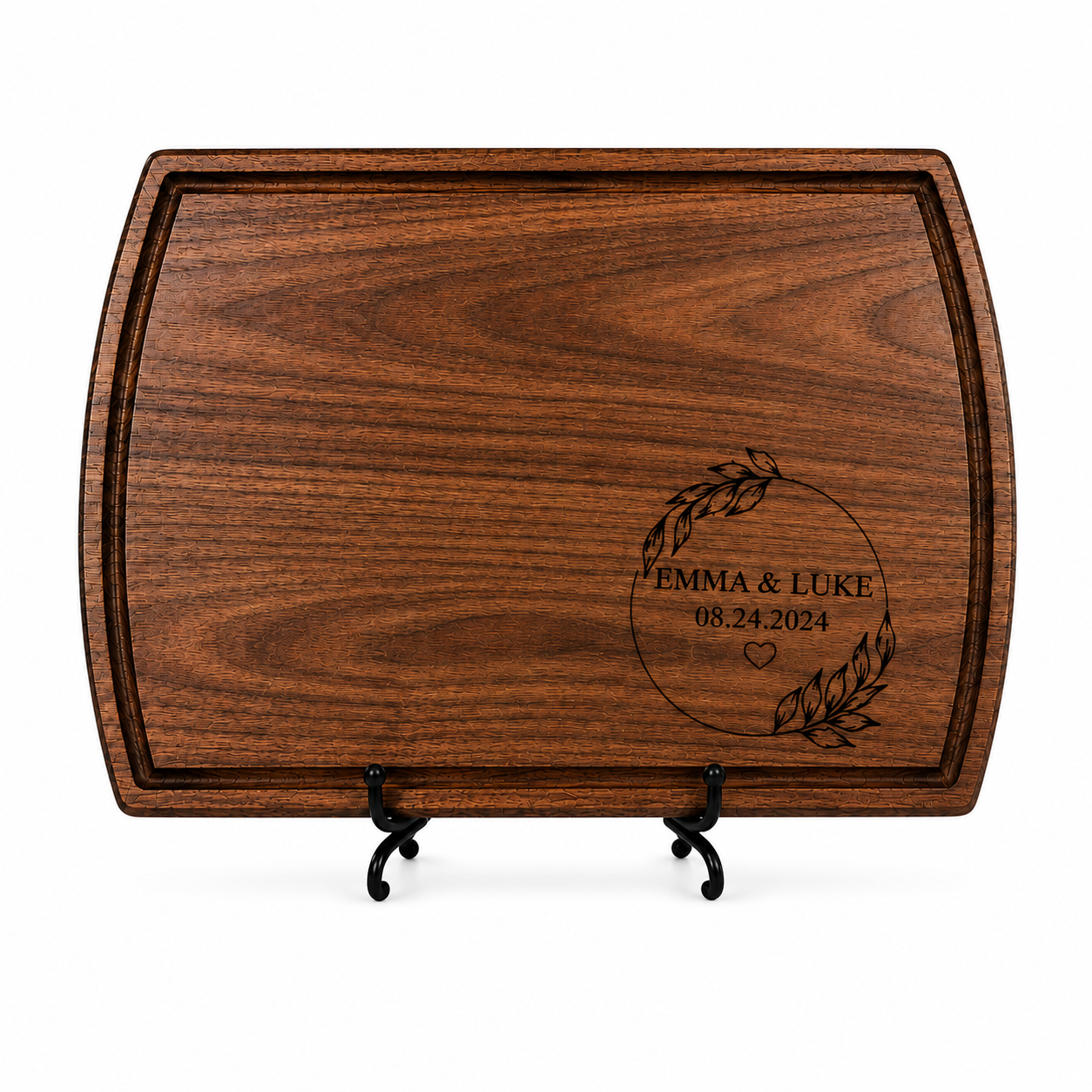 The Wreath: Engraved Cutting Board – Personalized Wedding Gift