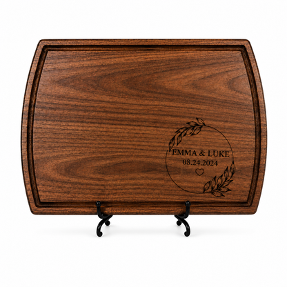 The Wreath: Engraved Cutting Board – Personalized Wedding Gift