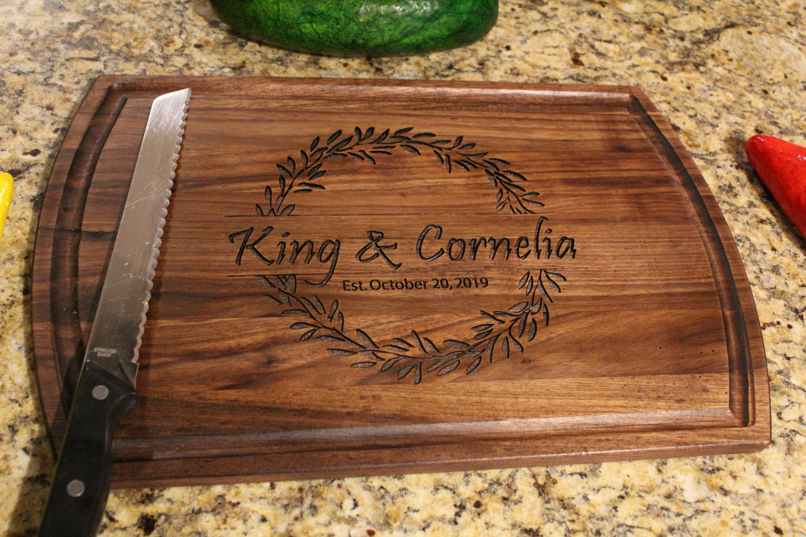 Personalized Engraved Cutting Board, Custom Housewarming Cutting Board –  Stamp Out